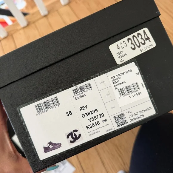 HTF Chanel Rev Sneakers in White and Black US 6 Womens - Picture 8 of 9